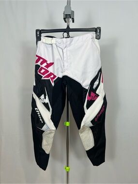 thor Women’s Black, White & Pink Motocross Pants size 3-4